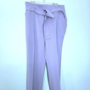 NWOT Haver & Blair Lavender Pull-On Ankle Cropped Trousers with Tie Belt Size S